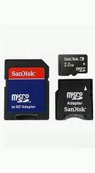  ` microSD 2Gb Sandisk + SD, miniSD adapters