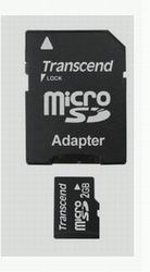 Карти пам`яті microSD 2Gb Transcend + SD adapter