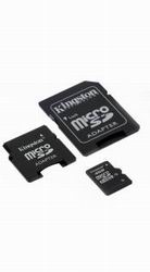 Карти пам`яті microSD 4Gb Kingston + SD, miniSD adapters