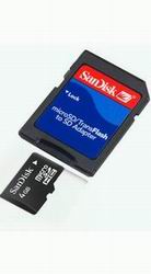 Карти пам`яті microSD 4Gb Sandisk + SD adapter