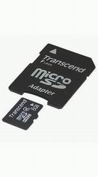 Карти пам`яті microSD 8Gb Transcend + SD adapter